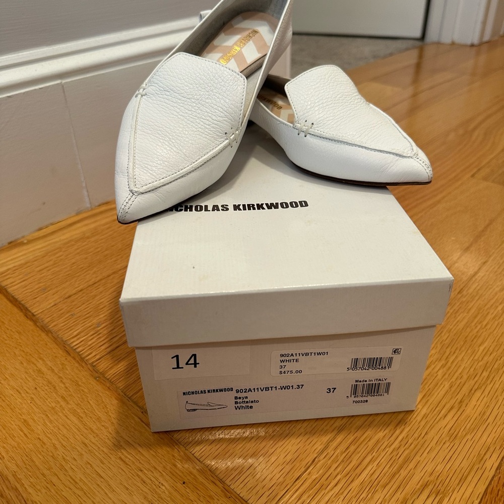 Nicholas Kirkwood White Flats Minimalist Design